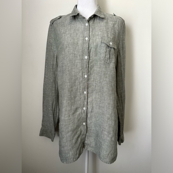 Island Company Tops - ISLAND COMPANY 100% Linen Button Down Long Sleeve Shirt Women’s (~ Small )